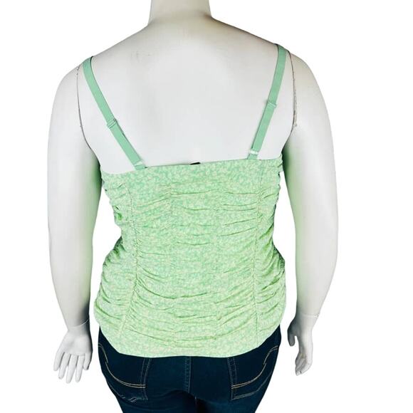 New Torrid Womans Sz 5X Plus Tanks Shirred Mesh Stretch Floral Green Lined NWT - Picture 8 of 10